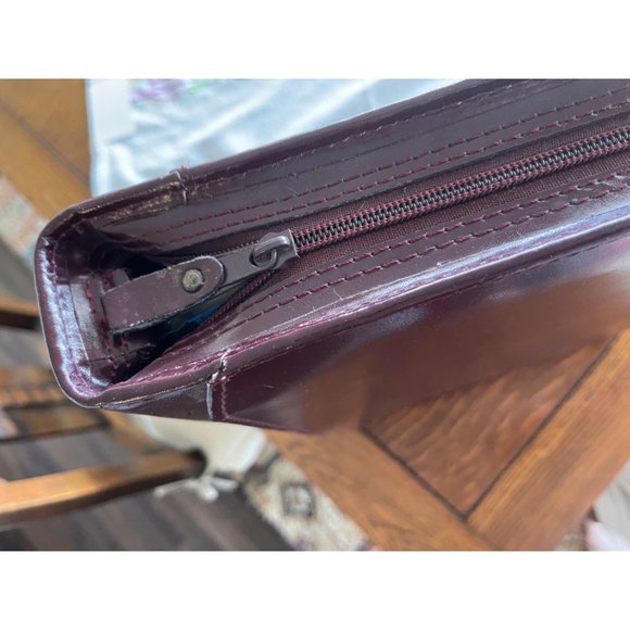 Daily Planner Leather Zipper Case Oxblood Three Ring - Picture 4 of 10